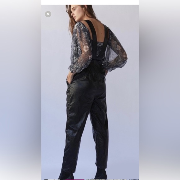 Free People New Love One Piece Jumpsuit Romper Faux Leather Size Small - Picture 15 of 15